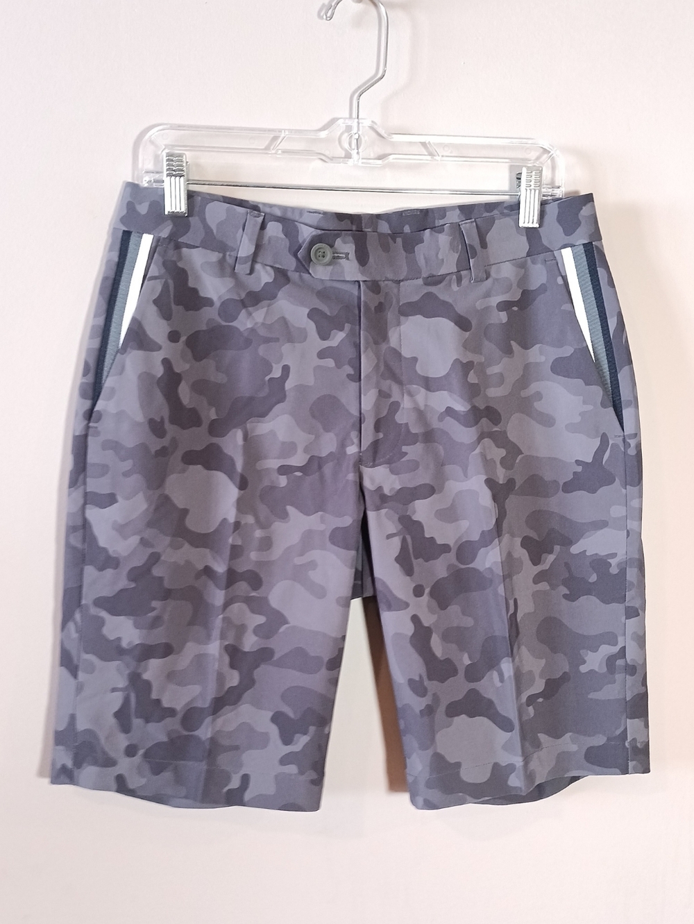 G/Fore Mens Maverick Hybrid Gray Camouflage Stretch Shell Golf Shorts Size 34